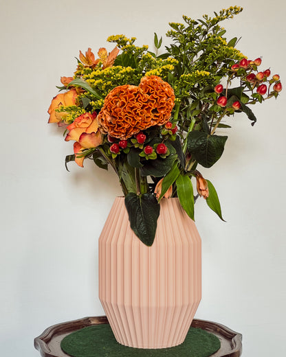 Contemporary fluted vase