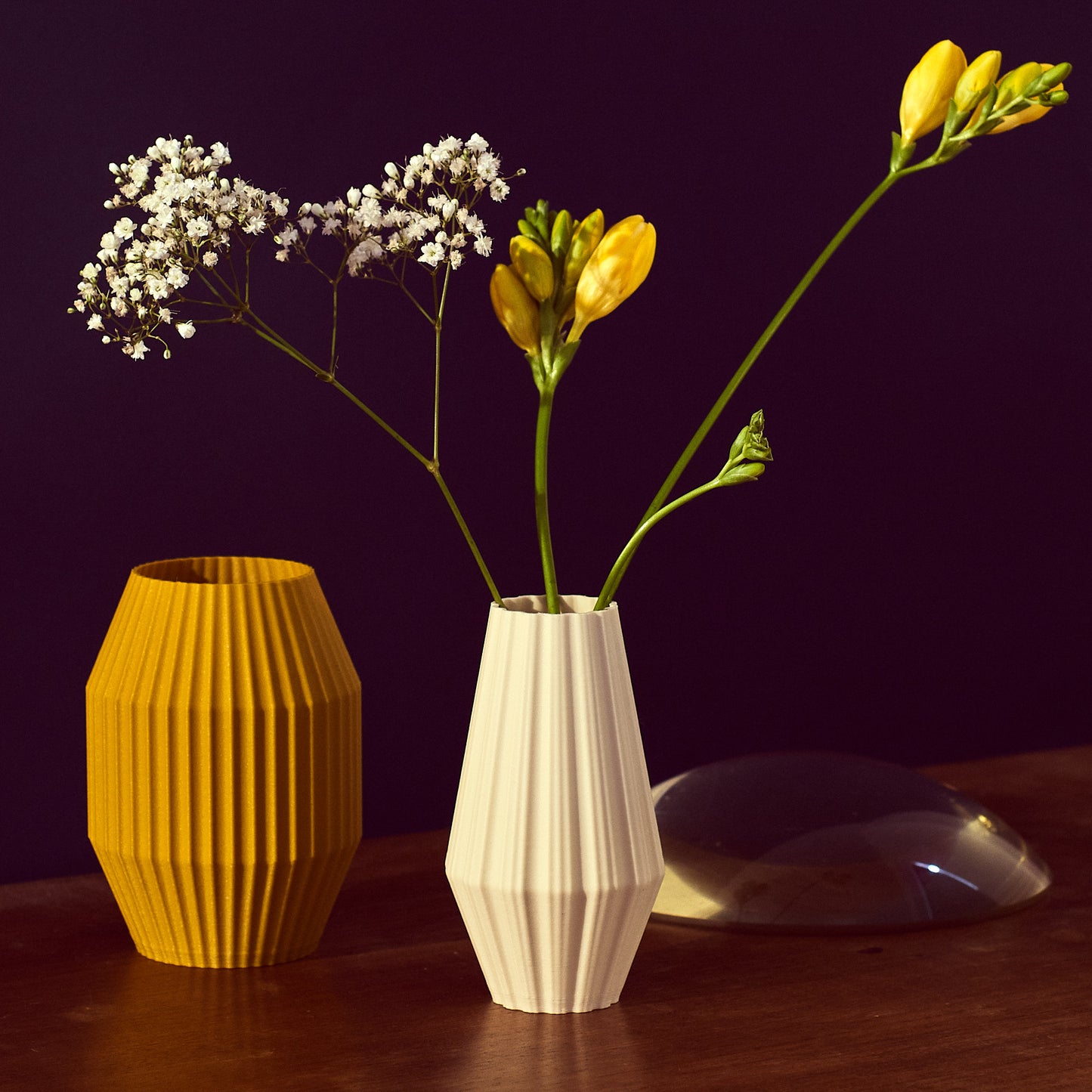 Mid-Century style fluted vase