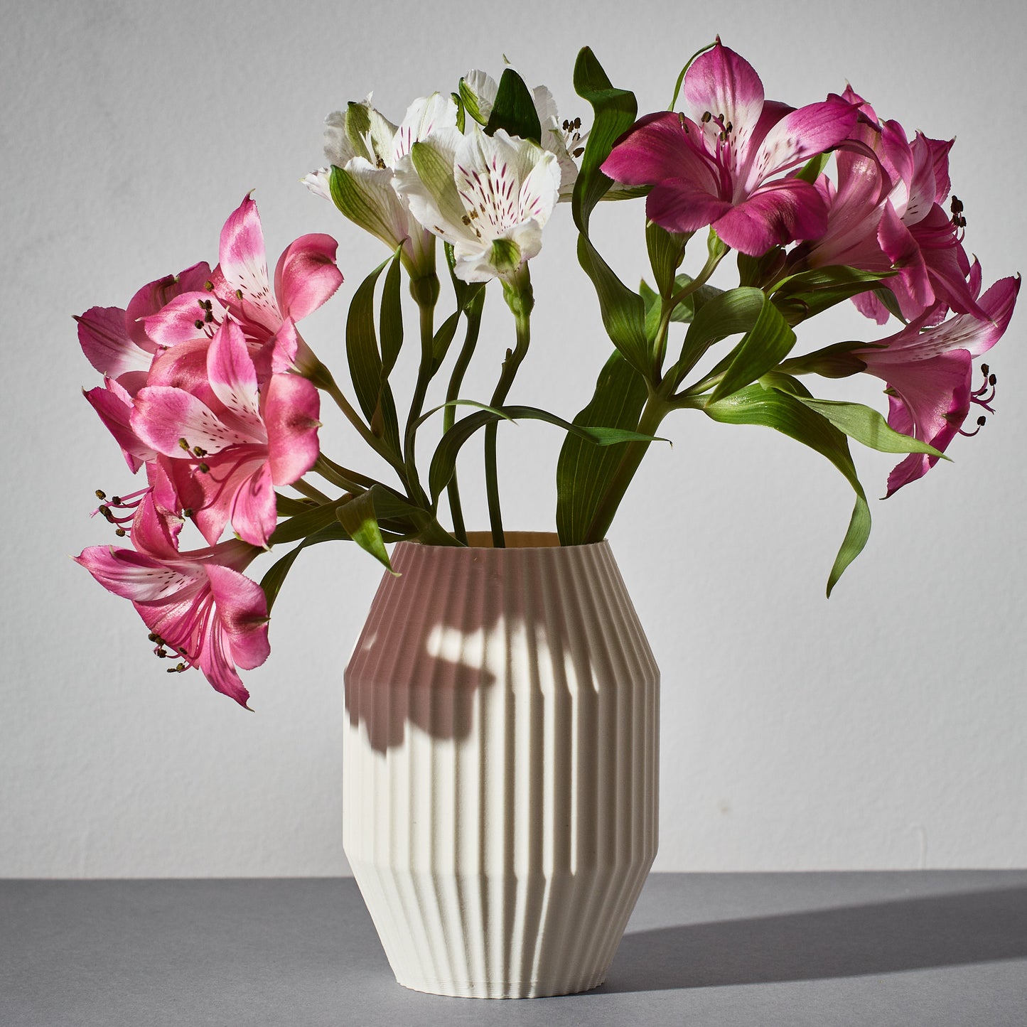 Contemporary fluted vase