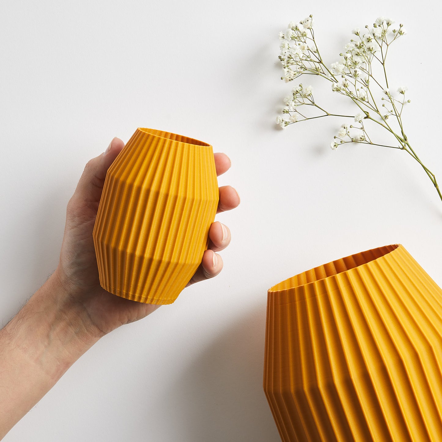 Contemporary fluted vase